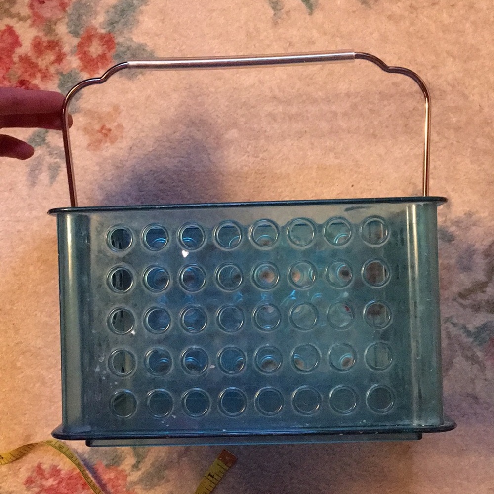 Teal shower caddy